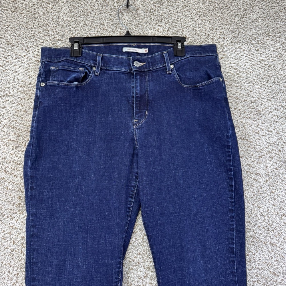 Levi's Classic Bootcut Jeans Women's Size 16 Dark Wash Med Rise Cotton Pockets - Picture 3 of 12